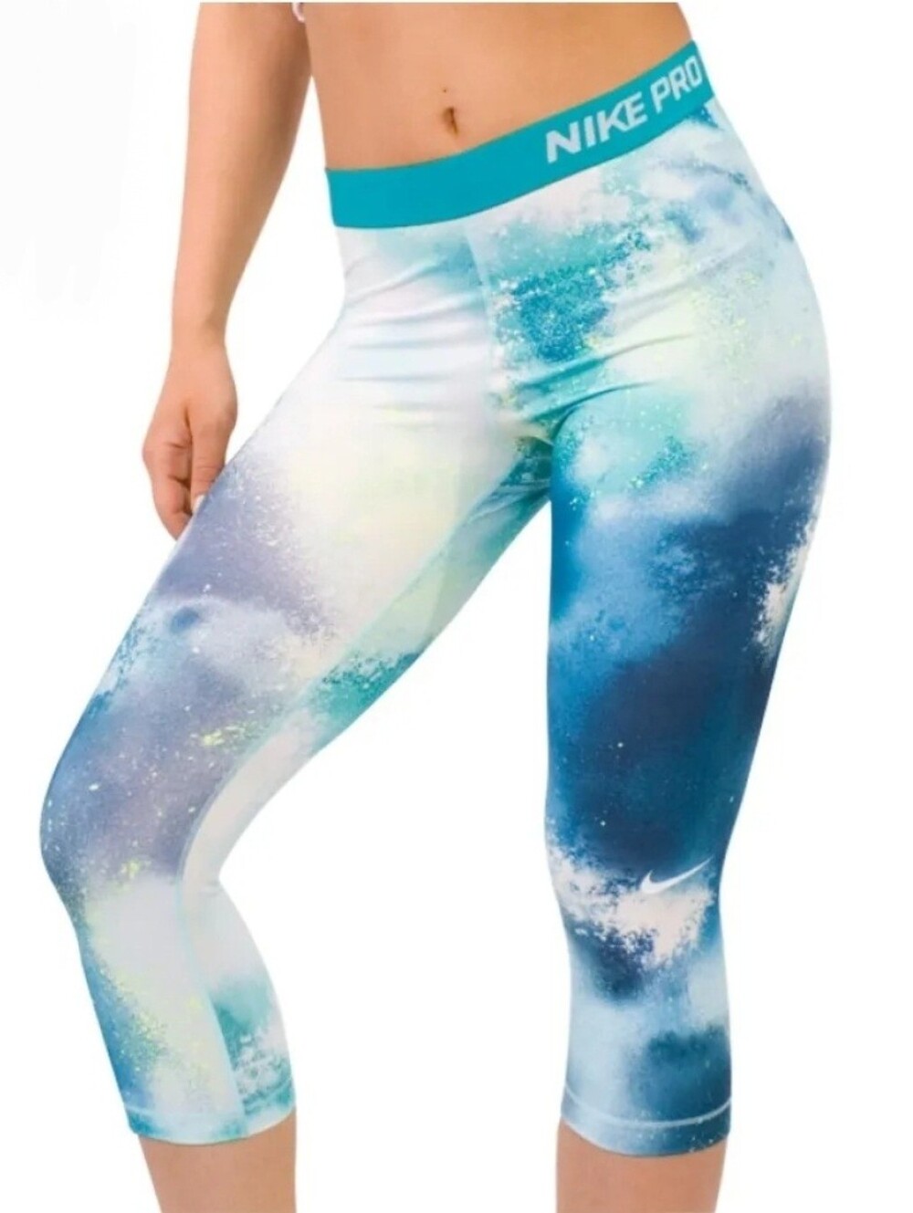 Nike Pro Teal Splatter Leggings